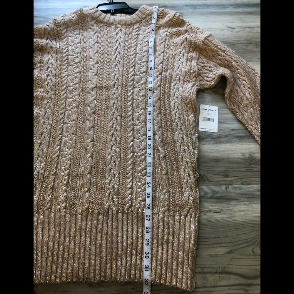Free People Good As Gold Cable Knit Tunic Sweater - Picture 5 of 8